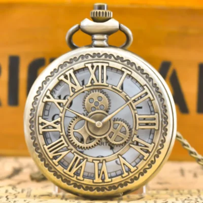 Vintage Bronze Steampunk Taschenuhr-Faszinierendes Zahnrad-Design