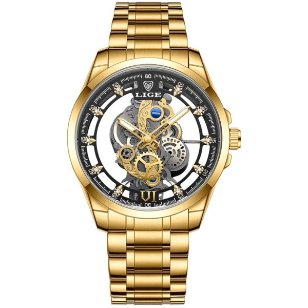 LIGE 8997 Herrenuhr - Luxuriöser Skelett-Look und Militär-Stil – Bild 11