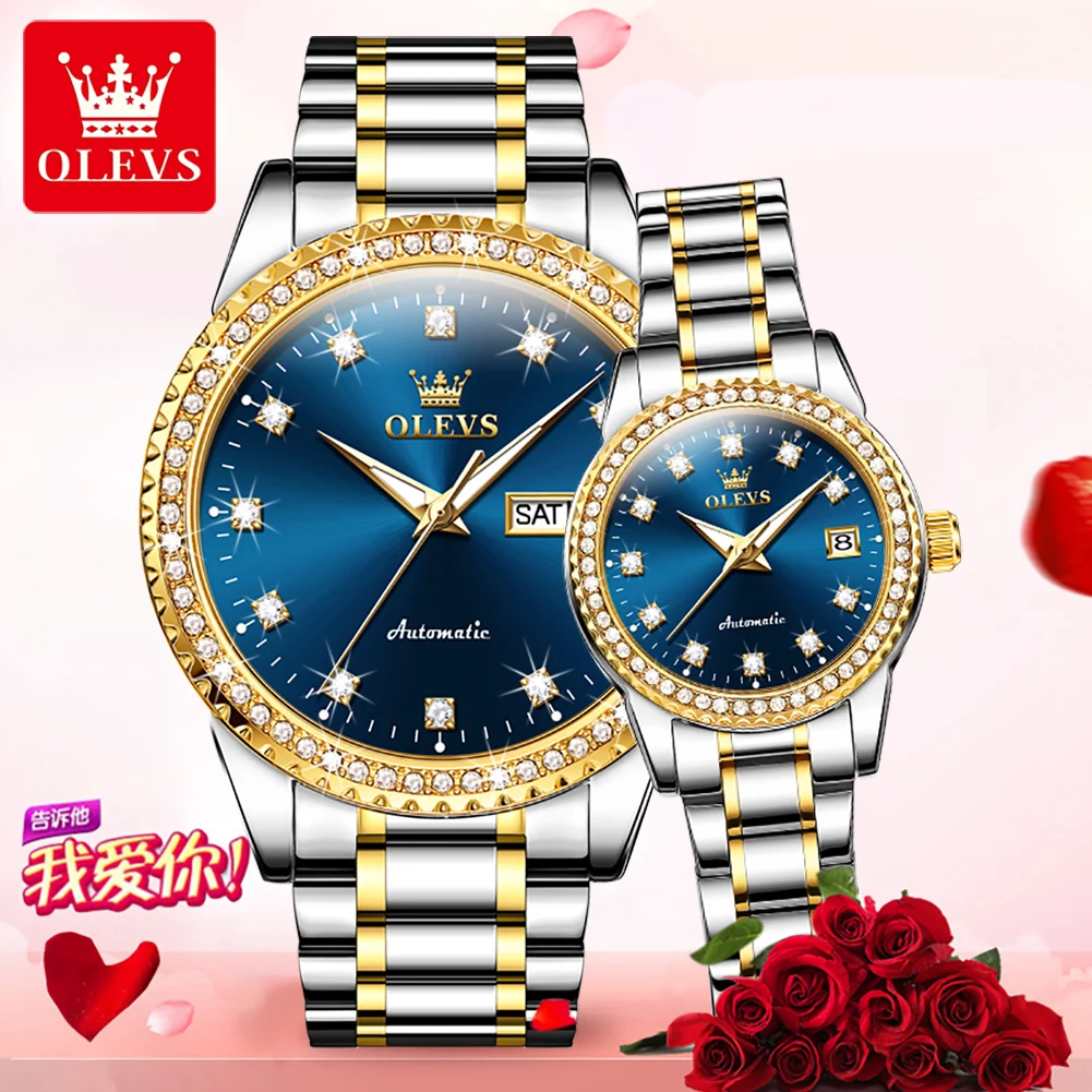 OLEVS 7003 Mechanische Paar-Uhr Luxus und Präzision für Verliebte