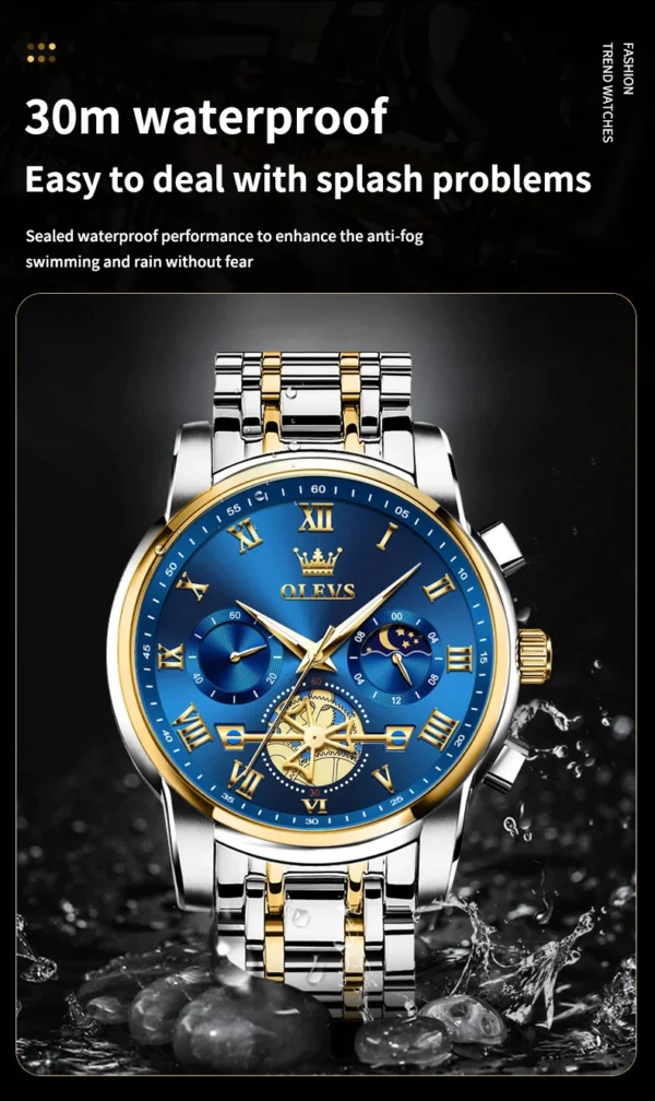 OLEVS 2859 Herrenuhr – Klassische Römische Skala, Luxus Quarz-Uhr mit Leuchtfunktion & Wasserdicht – Bild 23