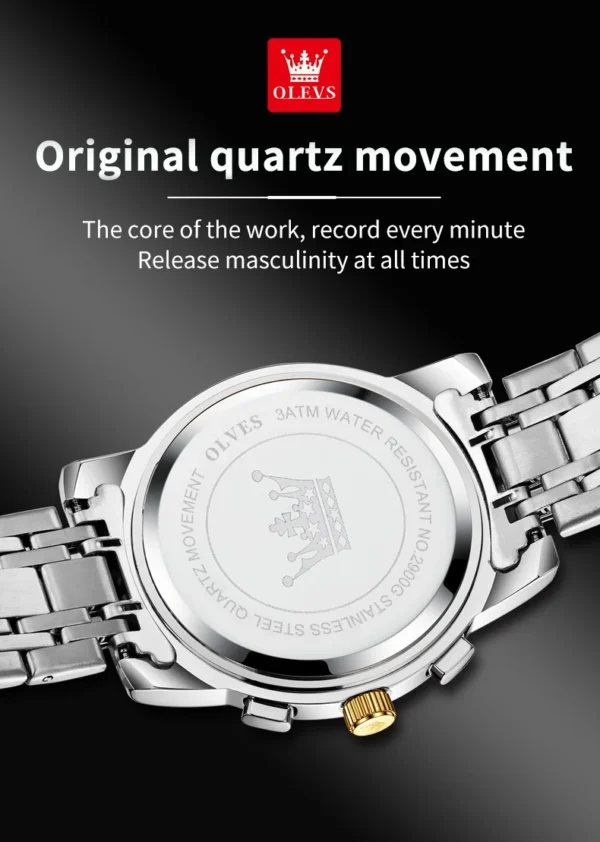 OLEVS 2900 Business Sport Herrenuhr-Eleganz mit Mondphase und Chronograph – Bild 22