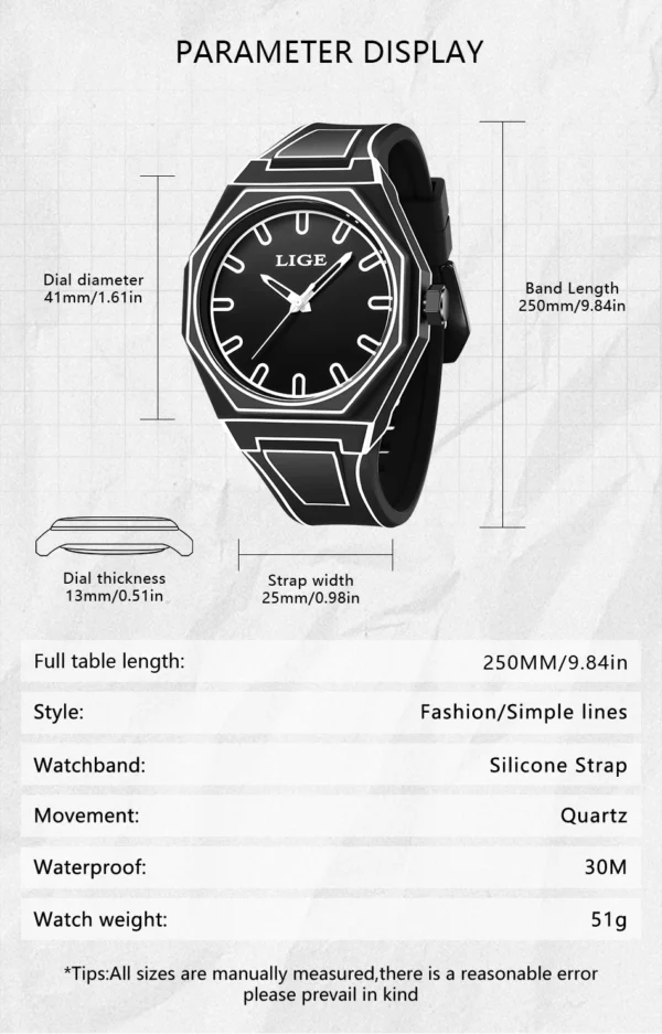 LIGE 89171 Herrenuhr: Luxuriöse Militär-Sportuhr mit Chronograph – Bild 13