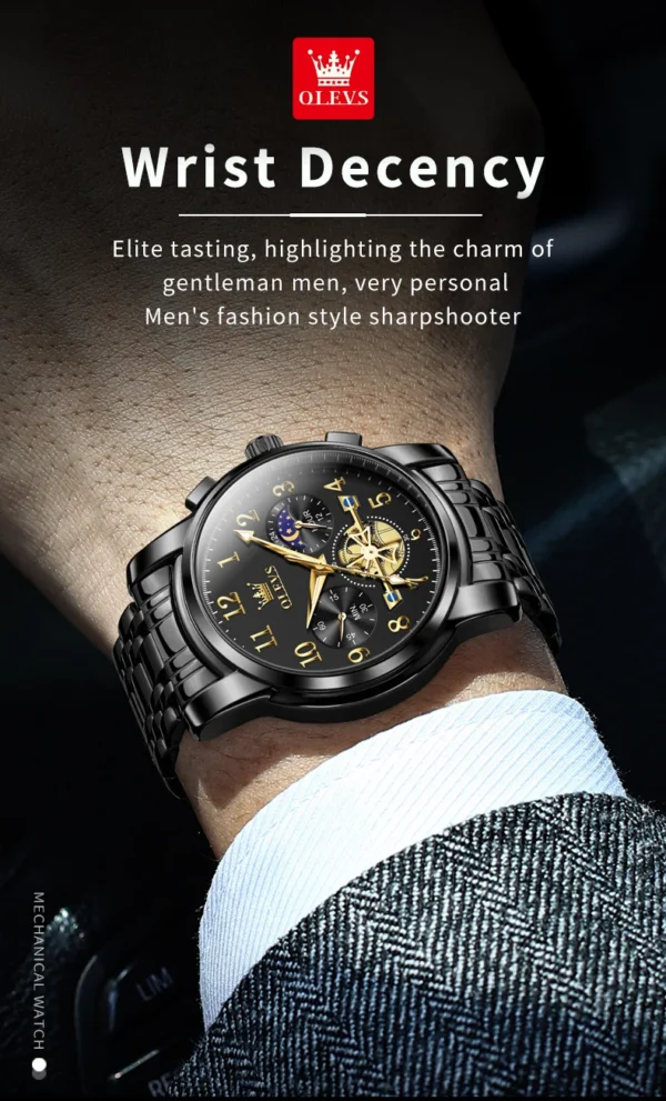OLEVS 2900 Business Sport Herrenuhr-Eleganz mit Mondphase und Chronograph – Bild 28