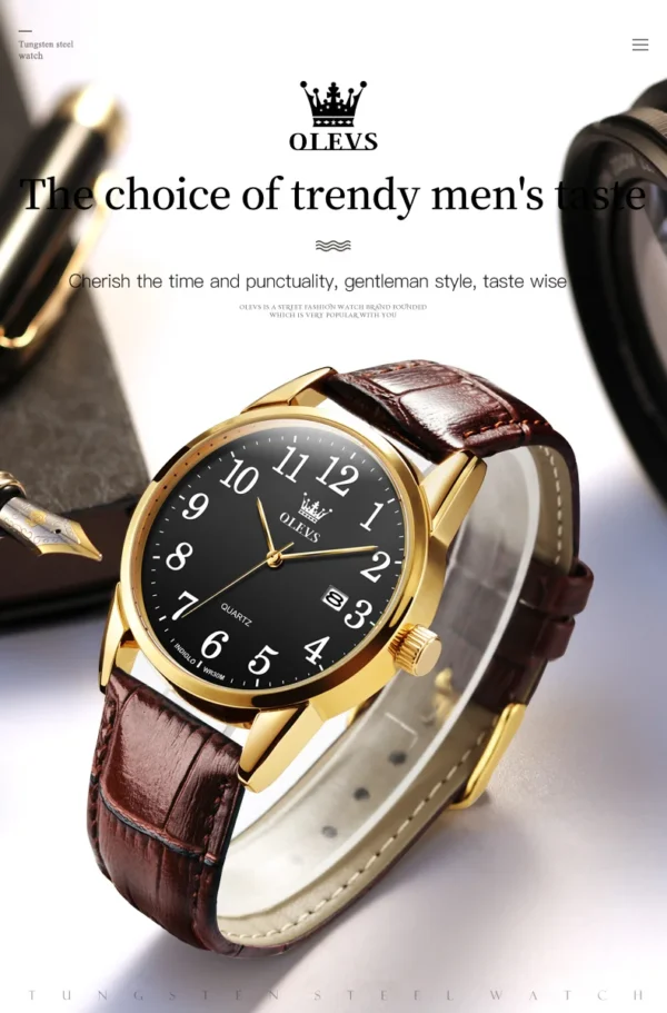 OLEVS 5566 Paar-Uhr - Elegante Quarz-Uhren für Verliebte mit Kalender – Bild 14