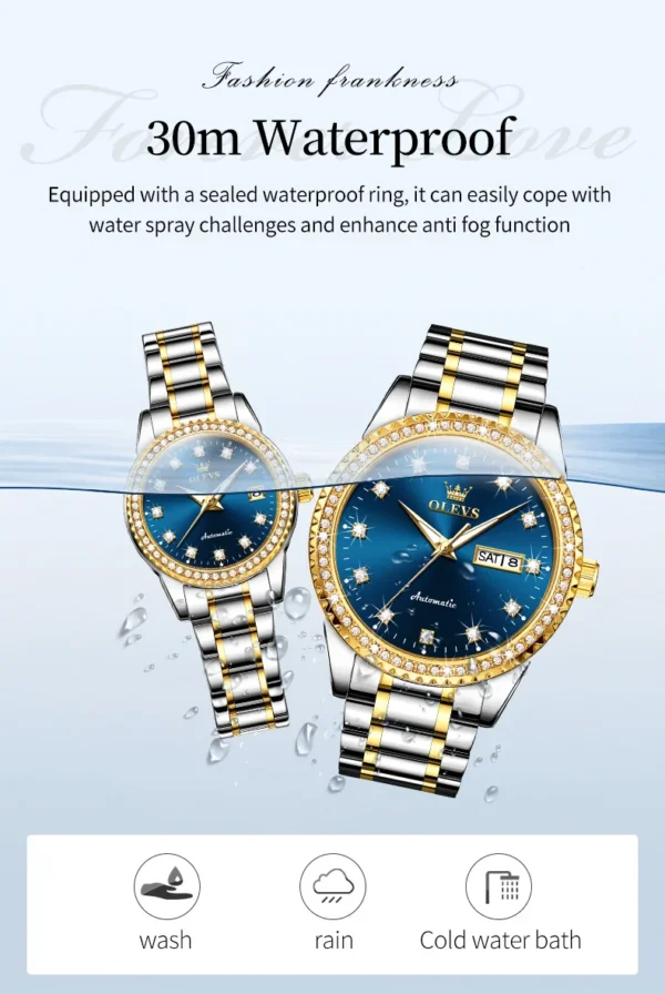 OLEVS 7003 Mechanische Paar-Uhr Luxus und Präzision für Verliebte – Bild 25