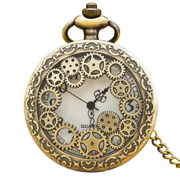 Schwarz Hohle Zahnrad-Taschenuhr: Stilvolles Gedenkgeschenk im Steampunk-Look – Bild 9