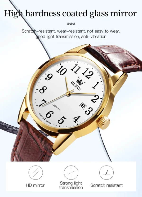 OLEVS 5566 Paar-Uhr - Elegante Quarz-Uhren für Verliebte mit Kalender – Bild 24