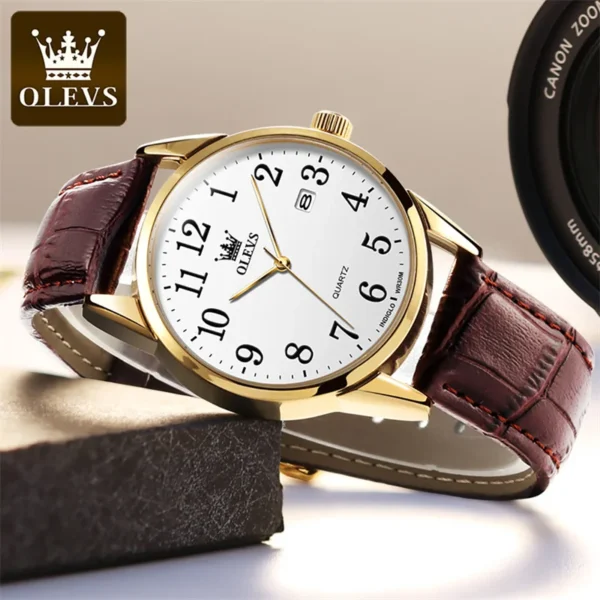 OLEVS 5566 Paar-Uhr - Elegante Quarz-Uhren für Verliebte mit Kalender – Bild 7