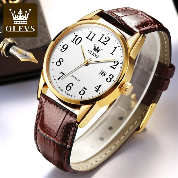 OLEVS 5566 Paar-Uhr - Elegante Quarz-Uhren für Verliebte mit Kalender – Bild 6