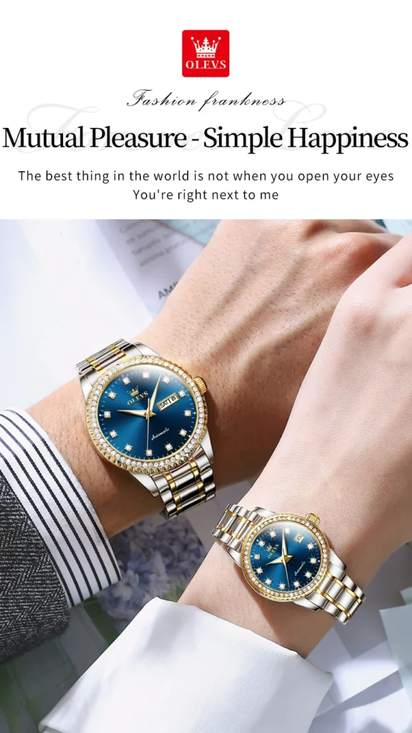 OLEVS 7003 Mechanische Paar-Uhr Luxus und Präzision für Verliebte – Bild 13