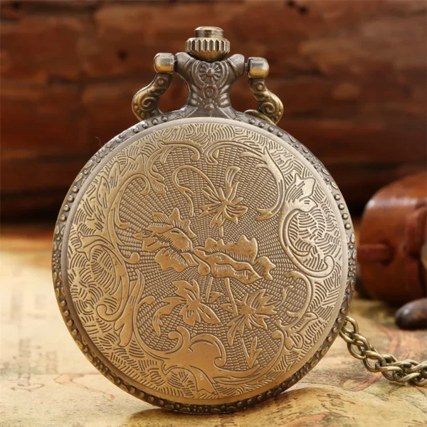 Vintage Bronze Schnitzerei DAD Taschenuhr-Das Beste Geschenk für den Vater – Bild 5