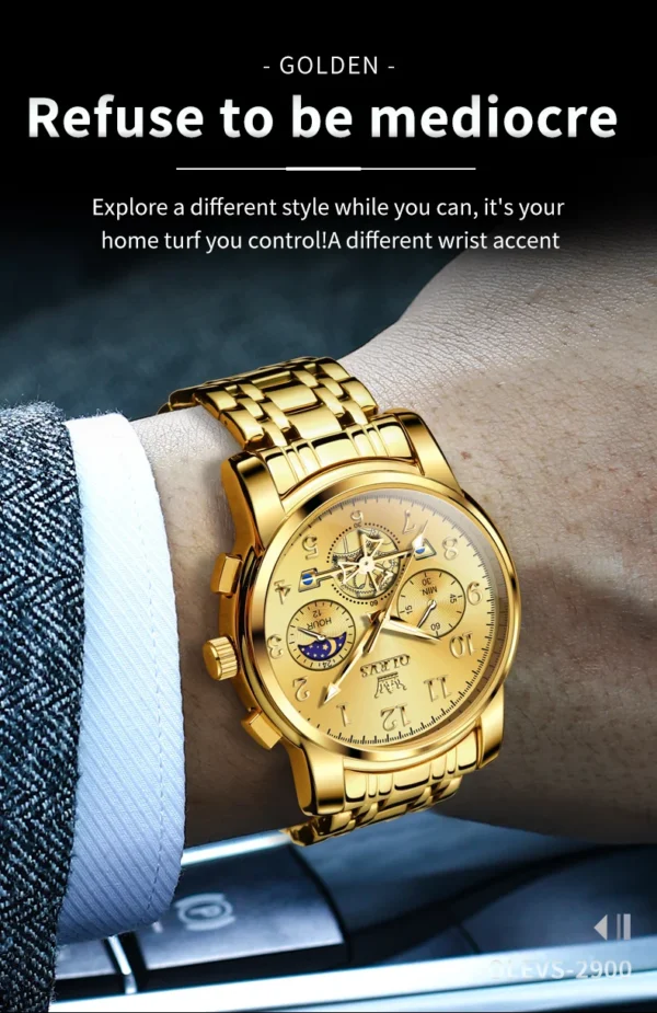 OLEVS 2900 Business Sport Herrenuhr-Eleganz mit Mondphase und Chronograph – Bild 29