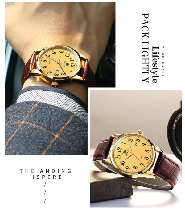 OLEVS 5566 Paar-Uhr - Elegante Quarz-Uhren für Verliebte mit Kalender – Bild 16