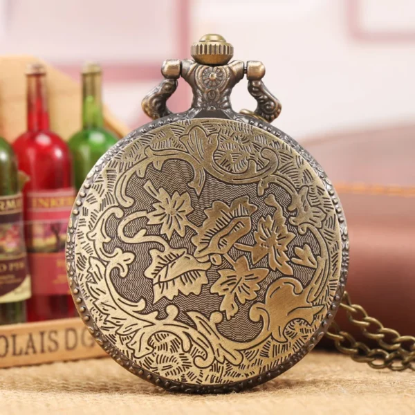 WECIN Vintage Bronze Revolver-Schädel Taschenuhr – Bild 2