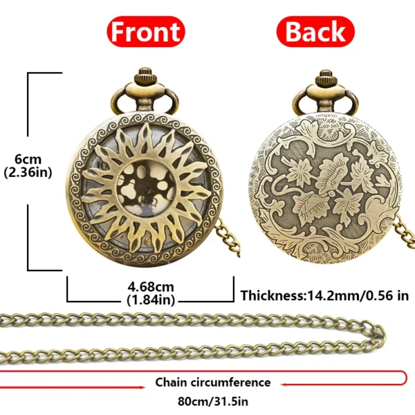 Vintage Bronze Steampunk Taschenuhr-Kunstvolle Gravur und Cutout-Design – Bild 6