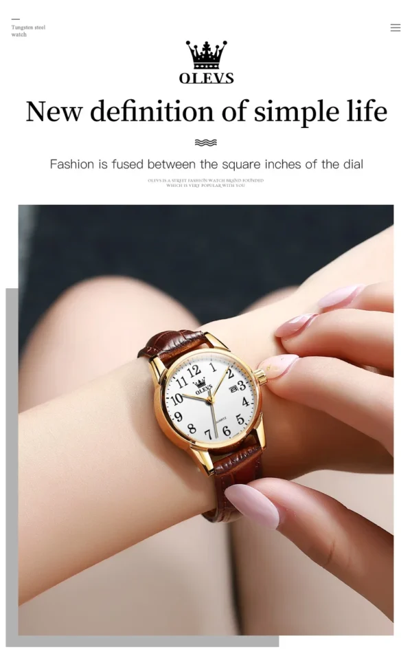 OLEVS 5566 Paar-Uhr - Elegante Quarz-Uhren für Verliebte mit Kalender – Bild 18