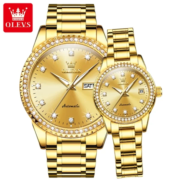 OLEVS 7003 Mechanische Paar-Uhr Luxus und Präzision für Verliebte – Bild 9