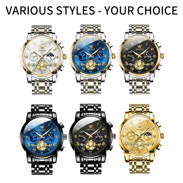 OLEVS 2859 Herrenuhr – Klassische Römische Skala, Luxus Quarz-Uhr mit Leuchtfunktion & Wasserdicht – Bild 3