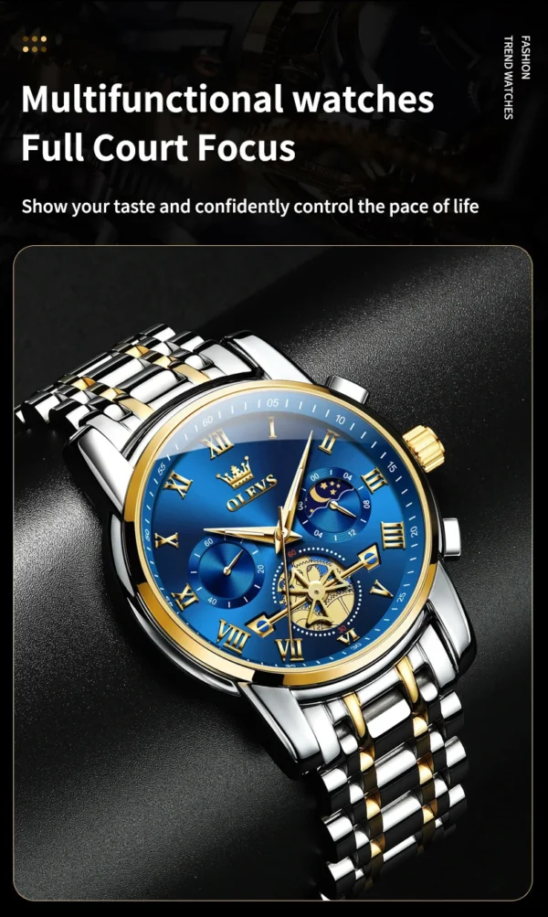 OLEVS 2859 Herrenuhr – Klassische Römische Skala, Luxus Quarz-Uhr mit Leuchtfunktion & Wasserdicht – Bild 20