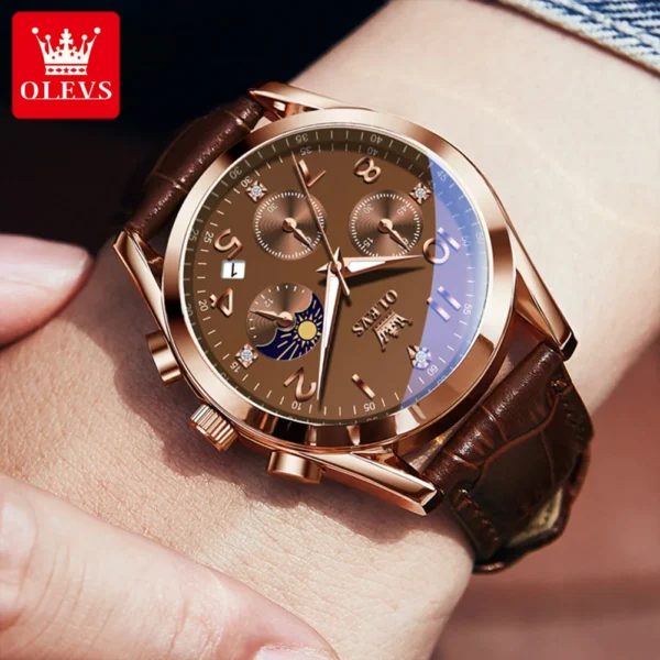 OLEVS 2890 Fashion Casual Herrenuhr mit Mondphase – Bild 3