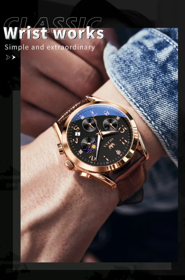OLEVS 2890 Fashion Casual Herrenuhr mit Mondphase – Bild 14