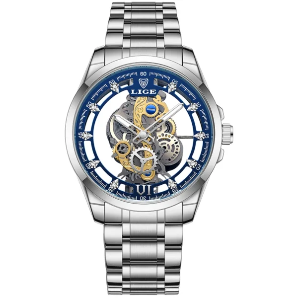 LIGE 8997 Herrenuhr - Luxuriöser Skelett-Look und Militär-Stil – Bild 9