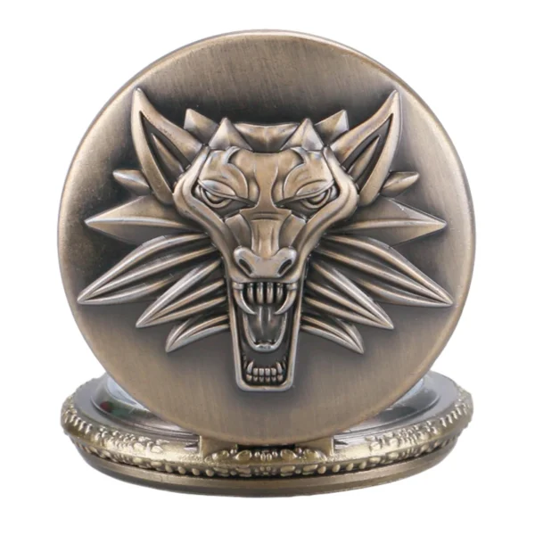 Bronze Brüllender Löwenkopf Taschenuhr – Bild 8