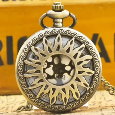 Vintage Bronze Steampunk Taschenuhr-Kunstvolle Gravur und Cutout-Design