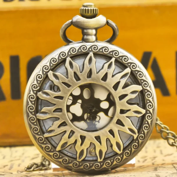 Vintage Bronze Steampunk Taschenuhr-Kunstvolle Gravur und Cutout-Design