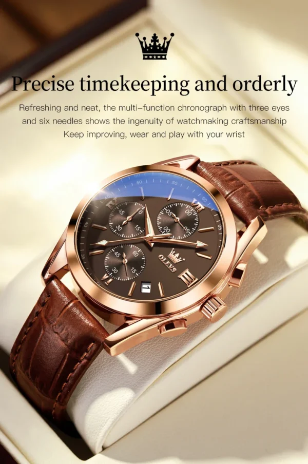 OLEVS 2872 Herrenuhr: Luxuriöser Chronograph mit Sport- und Business-Appeal – Bild 15