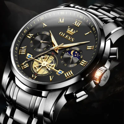 OLEVS 2859 Herrenuhr – Klassische Römische Skala, Luxus Quarz-Uhr mit Leuchtfunktion & Wasserdicht