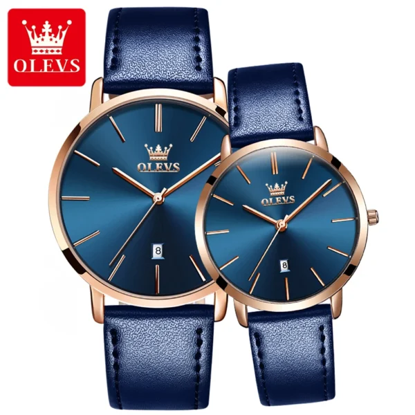 OLEVS 5869 Paar-Uhr-Ultradünne Quarz-Uhren mit Stil und Kalender – Bild 11