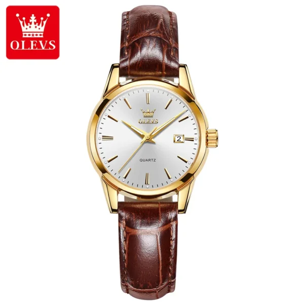 OLEVS 6898 Damenuhr – Top Luxus Business Quarz-Uhr mit Lederarmband – Bild 7