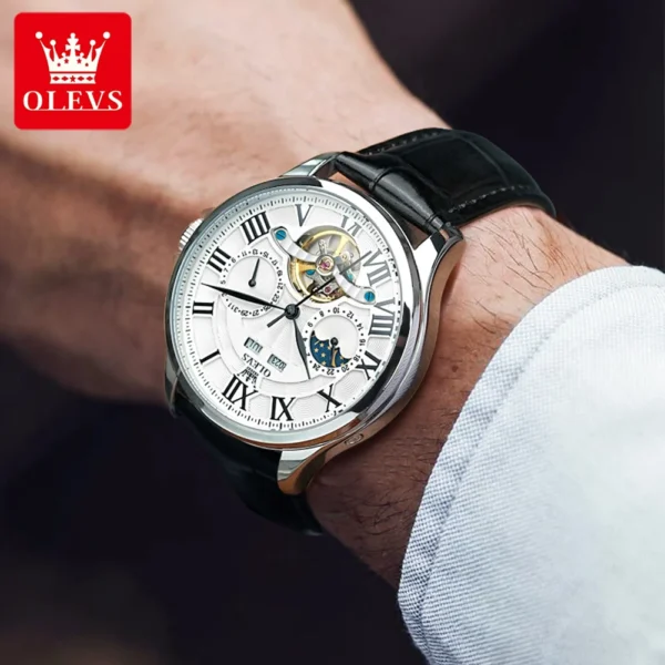 OLEVS 7013 Herren-Automatikuhr - Luxus, Mondphase und das Geheimnis des Uhrwerks – Bild 4