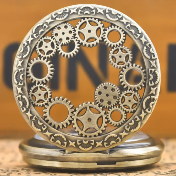 Schwarz Hohle Zahnrad-Taschenuhr: Stilvolles Gedenkgeschenk im Steampunk-Look – Bild 6