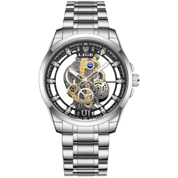 LIGE 8997 Herrenuhr - Luxuriöser Skelett-Look und Militär-Stil – Bild 8