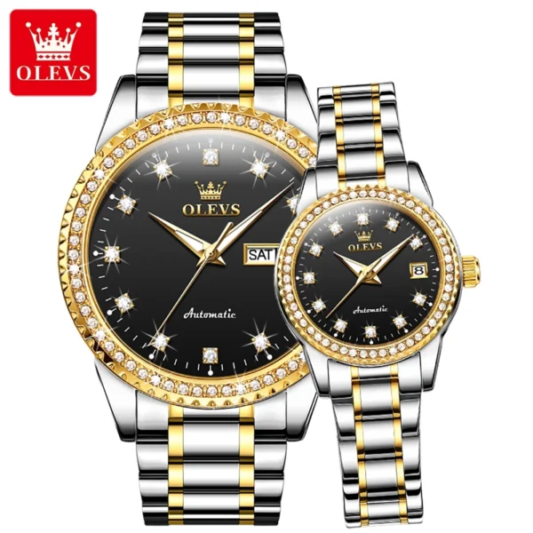 OLEVS 7003 Mechanische Paar-Uhr Luxus und Präzision für Verliebte – Bild 7