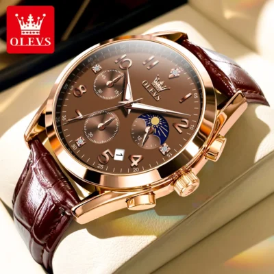 OLEVS 2890 Fashion Casual Herrenuhr mit Mondphase
