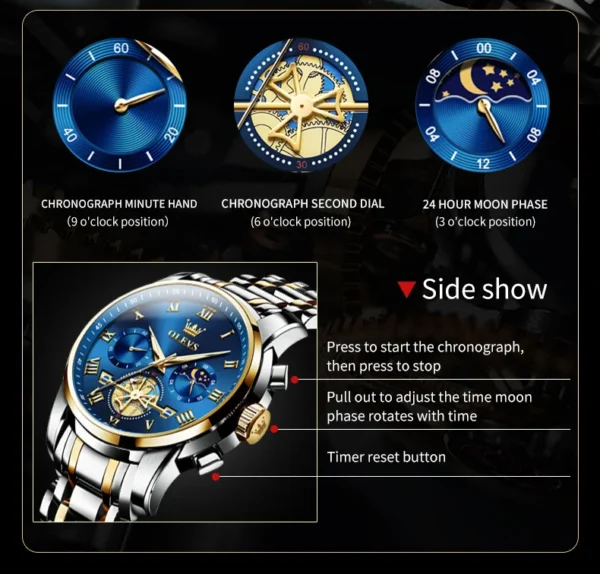 OLEVS 2859 Herrenuhr – Klassische Römische Skala, Luxus Quarz-Uhr mit Leuchtfunktion & Wasserdicht – Bild 17