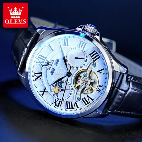 OLEVS 7013 Herren-Automatikuhr - Luxus, Mondphase und das Geheimnis des Uhrwerks – Bild 3
