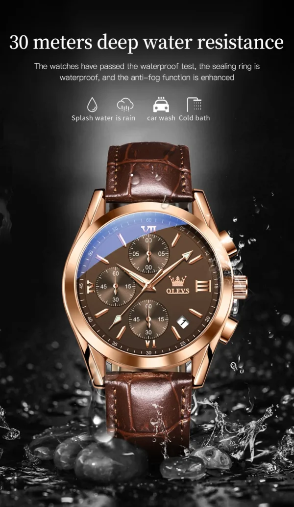 OLEVS 2872 Herrenuhr: Luxuriöser Chronograph mit Sport- und Business-Appeal – Bild 18