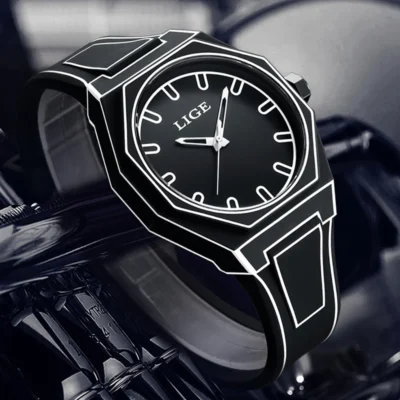 LIGE 89171 Herrenuhr: Luxuriöse Militär-Sportuhr mit Chronograph
