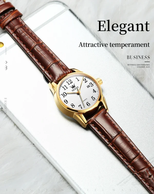 OLEVS 5566 Paar-Uhr - Elegante Quarz-Uhren für Verliebte mit Kalender – Bild 17