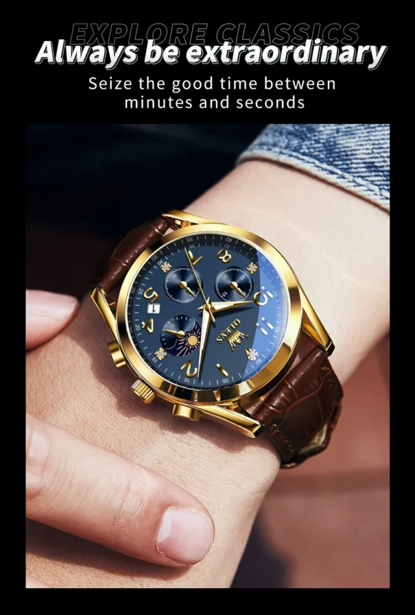 OLEVS 2890 Fashion Casual Herrenuhr mit Mondphase – Bild 15