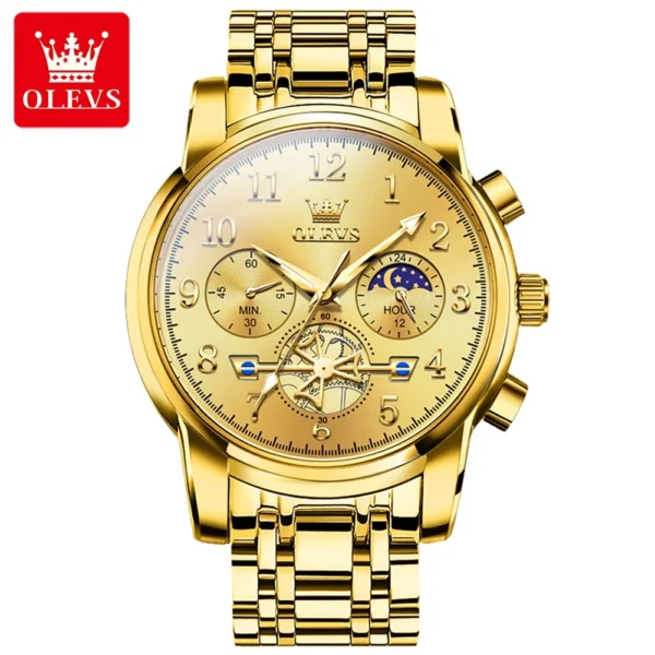 OLEVS 2900 Business Sport Herrenuhr-Eleganz mit Mondphase und Chronograph – Bild 7
