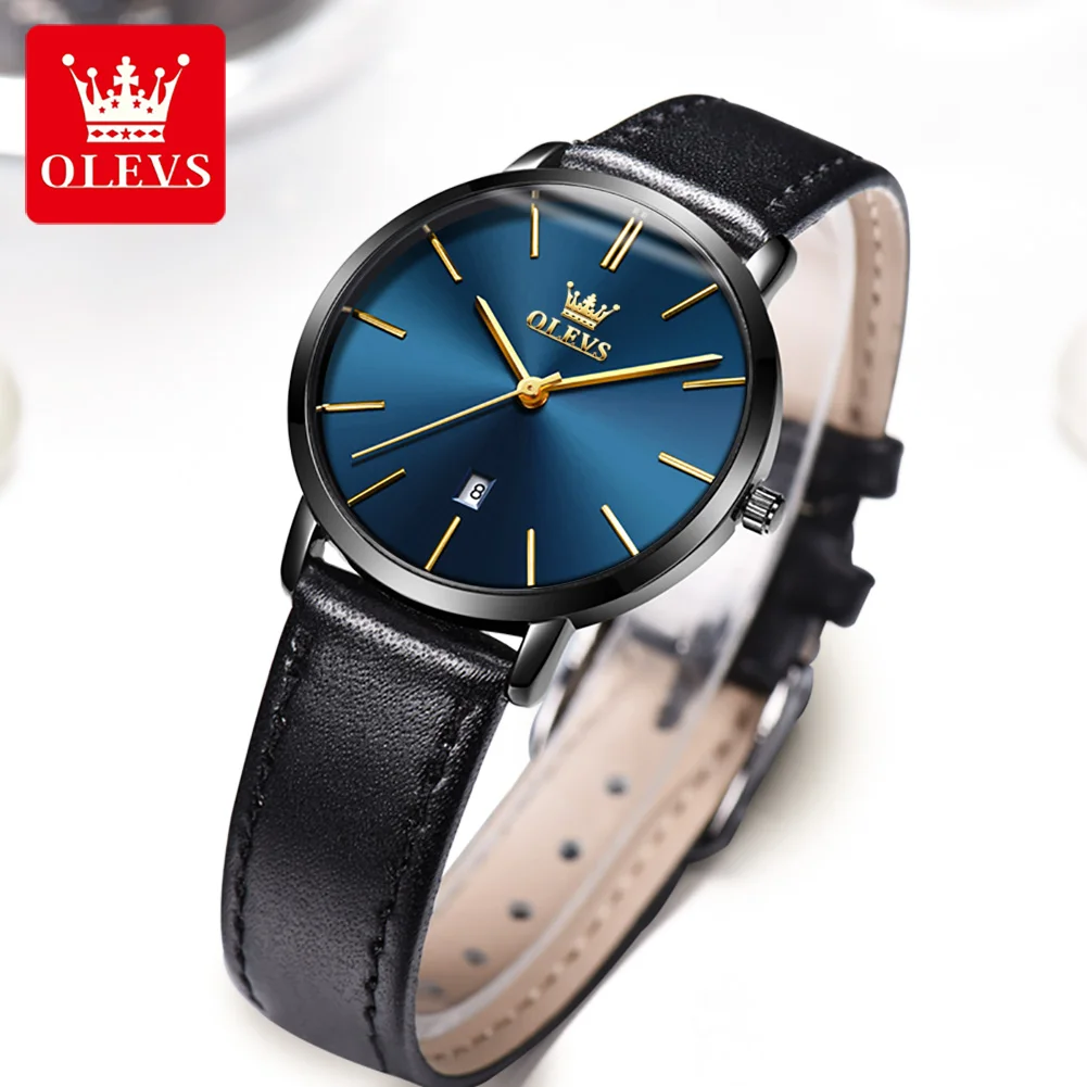 OLEVS 5869 Paar-Uhr-Ultradünne Quarz-Uhren mit Stil und Kalender