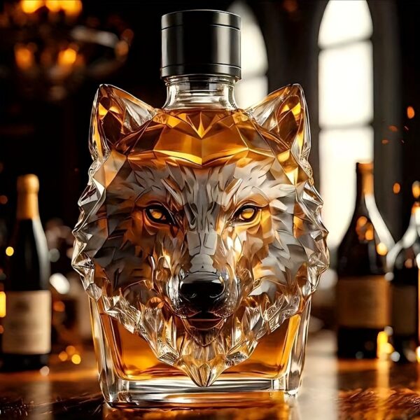 Whiskyflasche mit Wolfskopf-Design Einzigartiger Dekanter für Besondere Anlässe – Bild 2