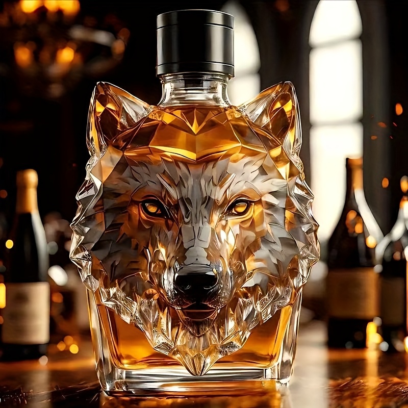Whiskyflasche mit Wolfskopf-Design Einzigartiger Dekanter für Besondere Anlässe
