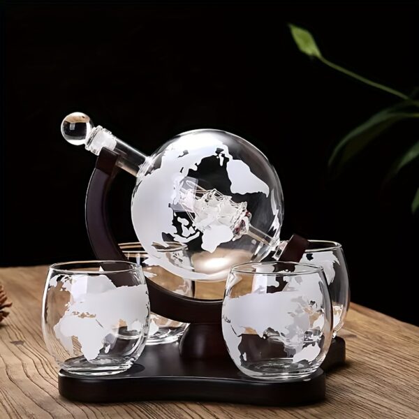 Globe Whiskey Dekanter-Set mit 4 Gläsern - Das Ultimative Geschenk für Spirituosen-Liebhaber – Bild 5