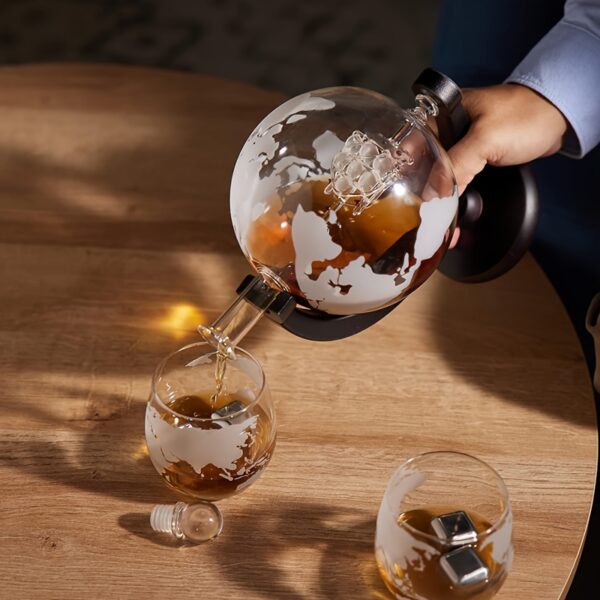 Globe Whiskey Dekanter-Set mit 4 Gläsern - Das Ultimative Geschenk für Spirituosen-Liebhaber – Bild 13
